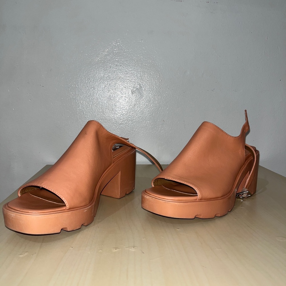 Blush Pink Sandals Block Heel | Size 9